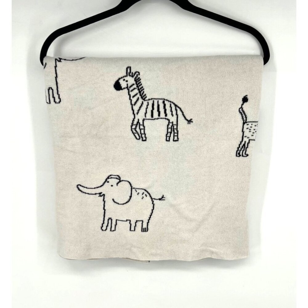 Frolics Kids Collection 45 x 39 Throw Blanket Safari Black and White Monochrome